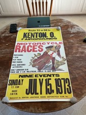 ORIGINAL VINTAGE MOTORCYCLE DIRT BIKE RACING EVENT POSTER,KENTON,OHIO 1973 picture
