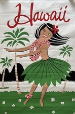 Vintage 1981 HAWAII Travel Poster 22x32 Paradise Products HULA GIRL picture