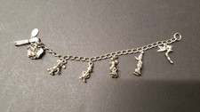 Walt Disney Production Charm Bracelet Vintage 1990s Fold Clasp 6 Inches 5204RB picture
