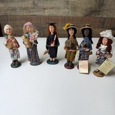 Lot of 6 Vintage Melancholy Dollies Sandy Harrison Collectibles Folk Art picture