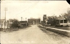 Cadott WI Street Scene The Co-Mo Company c1910 Real Photo Vintage Postcard picture