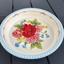 The Pioneer Woman Sweet Rose 10.5” Pie/Casserole Plate Deep Dish Floral picture