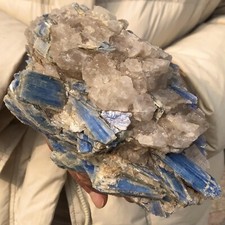 2.84LB Rare Natural beautiful Blue KYANITE with Quartz Crystal Specimen Rough picture
