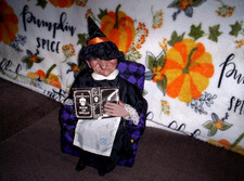 Vintage Gemmy Animated Snoring Cackling  Witch In Chair Halloween Tested Works. picture