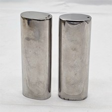Vintage Boda Nova Stainless Steel Salt and Pepper Shakers Mid-century Slimline picture