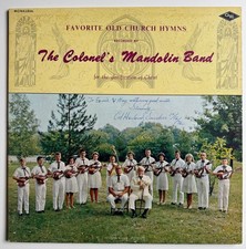 Autographed Colonel Sanders Gospel Record of Mandolin Hymns Kentucky KFC Signed picture