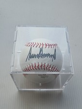 PRESIDENT DONALD TRUMP Hand-Signed Autographed Baseball W/COA & (Display Case) picture