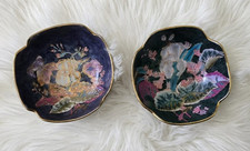 2 Vintage Toyo Porcelain Hand Painted Gold Trim Green Chinese Decorative Bowl picture