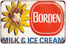 Borden Milk and Ice Cream Vintage Look Reproduction metal sign picture
