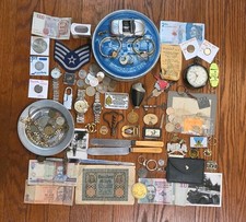 Vintage Junk Drawer Lot Coins Jewelry Watches 14K Gold Lot picture