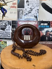 Vintage 70’s Western Electric Brown Sculptura Donut Telephone MCM - Untested picture