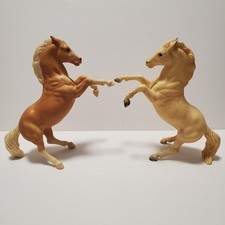 2 VTG Breyer Rearing Horse The Fighting Stallion Rex Palomino Alabaster Matte picture