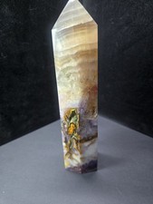 Rainbow Fluorite Tower Honey Banding & Brilliant UV 8.158 Inch 2.153 Lb 977g picture