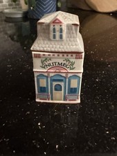 VINTAGE 1989 LENOX SPICE VILLAGE PORCELAIN HOUSE NUTMEG JAR 3” picture