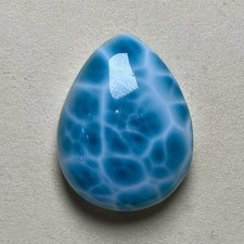 1pc Natural larimar oval Quartz Crystal pendant Mineral gem Reiki energy picture