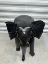 Hand Carved Ebony Wood Elephant Sculpture African Carving Figurine picture