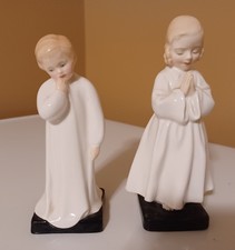Lot of 2 Vintage Royal Doulton Ceramic Figurines, Bedtime & Darling, Both Mint picture