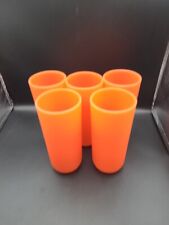 Vintage Majestic Cups Plastic Ribbed Orange Neon Orange (lot of 5) USA picture