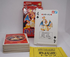 Vintage 1996 Nintendo Pokémon Red Charizard Playing Cards Complete Deck Japan picture