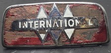 Vintage International Harvester Triple Diamond Truck Emblem Metal Badge 1940s:D1 picture