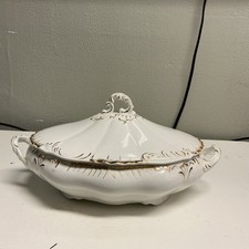 Antique Semi-Porcelain Serving Dish & Lid Henry Alcock & Co Cobridge England  picture