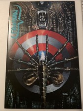 -Signed- Alien vs Captain America #1 Dan Panosian 1:25 Virgin Variant W/COA picture
