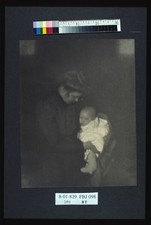 Mother child circa 1900 Photograph shows a woman seated holding an- Old Photo 1 picture