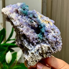 1.22LB Natural purple grape agate quartz crystal granular mineral specimen picture