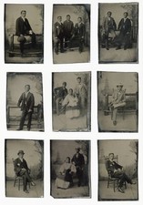 c. 1860's Filipino Family Lot of 9 Sixth Plate Tintypes picture