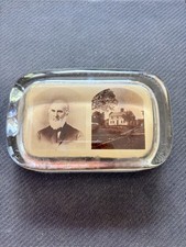 Rare Antique John Greenleaf Whittier Birthplace Glass Paperweight MA picture