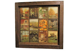 VTG Homco B Mitchell 12 Window Pane Picture Autumn Farm Home Interiors 25x 25.5 picture