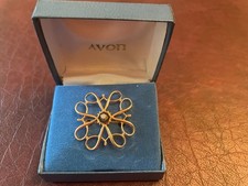 Vintage AVON 10K Diamond Onyx Award Pin Brooch w/Original Box & Booklet picture