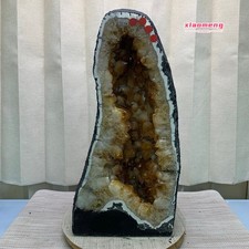 30LB Natural citrine geode quartz cluster crystal cathedrals specimen healing picture