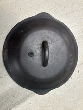 Vintage Lodge cast iron raised #9 skillet lid NO ARCH LOGO picture