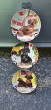 Danbury Mint Collector Plates Set Of 3 Dachshunds By Christopher Nick #B888 picture