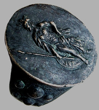 300 BC Ancient Roman Silver Ring Bellona goddess of destructive brutal warfare picture