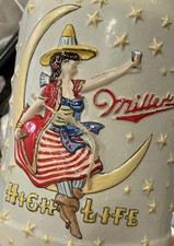 Rare Vintage Miller High Life Beer Girl On Moon Collector's by CUI Limited Ed picture