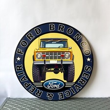 Ford Bronco Sign - BRONCO SERVICE & REPAIR - AUTO SİGN - VİNTAGE- 19.7