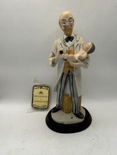 Vintage Arnart Porcelain Doctor Holding Baby Figurine 10” w/ Certificate COA * picture