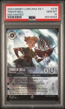 Disney Lorcana Tinker Bell Giant Fairy Enchanted 216/204 PSA 10 Gem Mint TFC UK picture