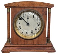 Antique c.1911 Hamburg American Clock Co. HAC Wood Shelf Clock AS IS picture