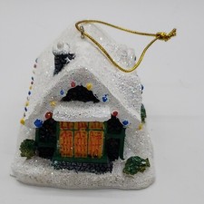 Vintage 1992 Thomas Kinkade Silent Night Snow Covered Cottage Christmas Ornament picture
