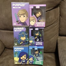 3 Youtooz Vinyl Figures, Purpled # 273, Lunar #280, Funneh #279. NIB W Sleeves picture
