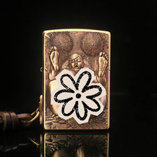 Girl on Sofa Zippo Lighter – Brushed Brass 3D Relief Gift for Men picture