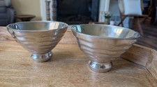 Gorgeous Lunares San Francisco Silver Aluminum Pedestal Bowls picture