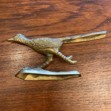 Vintage Mid Century Brass Roadrunner Roadrunner Bird Figure Southwest  picture