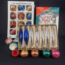 Vintage Christmas Ornaments Lot - Various Shapes and Sizes - 37 Pieces picture