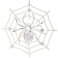 Matashi Silver Plated Christmas Spider Ornament w/ Clear Crystals Holiday Décor picture