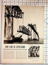 1951 Chesapeake Bay Bridge Construction Vintage Magazine Print Article Purolator picture