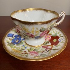 Vtg HAMMERSLEY & CO Queen Anne Tea Cup and Saucer Bone China Footed England picture